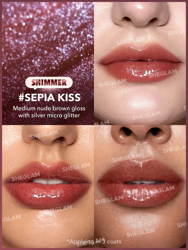 لیپ پلامپر شاین دار شیگلم sheglam رنگ sepia kiss - image 2